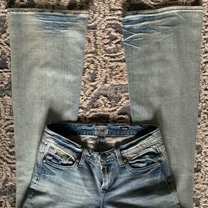 Rerock Express Flare Bedazzled Light Lowrise Jeans